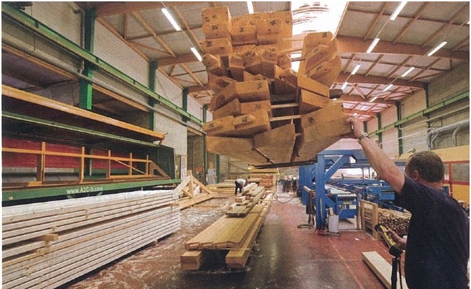 cabine d’aspersion A2C pour le traitement des charges de bois