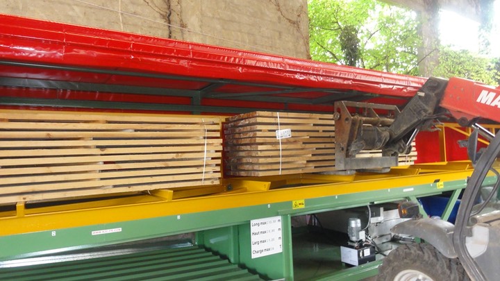 cabine d’aspersion A2C pour le traitement des charges de bois