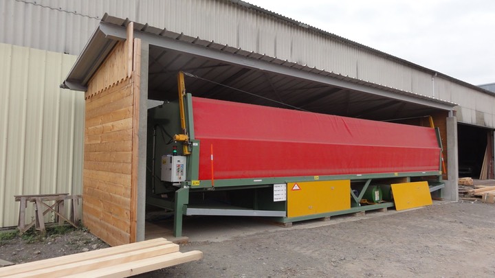 cabine d’aspersion A2C pour le traitement des charges de bois